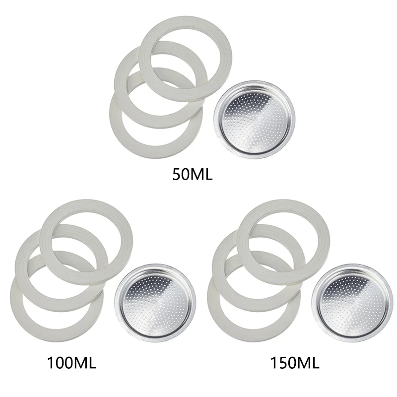 

Yishi Coffee Maker Accessories,3 Gaskets and 1 Filter for Aluminum Coffee Pot 1 Cup