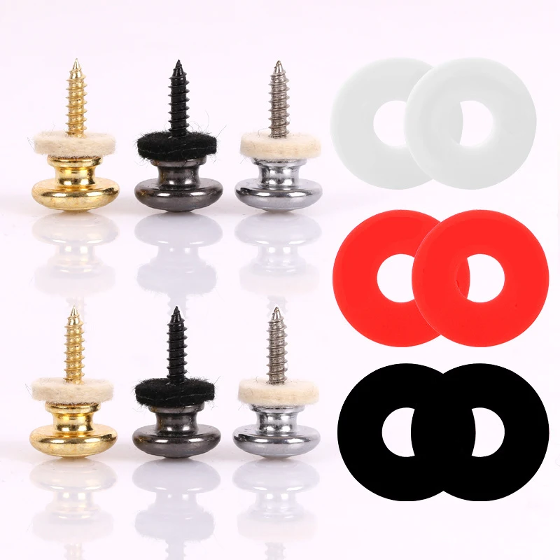 

2 Sets Mushroom Head Guitar Anti Slip Strap Nails And Anti Slip Gasket Discount Package Strap Anti Slip Lock Guitar Strap