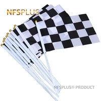 10 piecelot checkered flag f1 racing 14x21cm polyester printed hand waving flags and banners for decoration celebration party