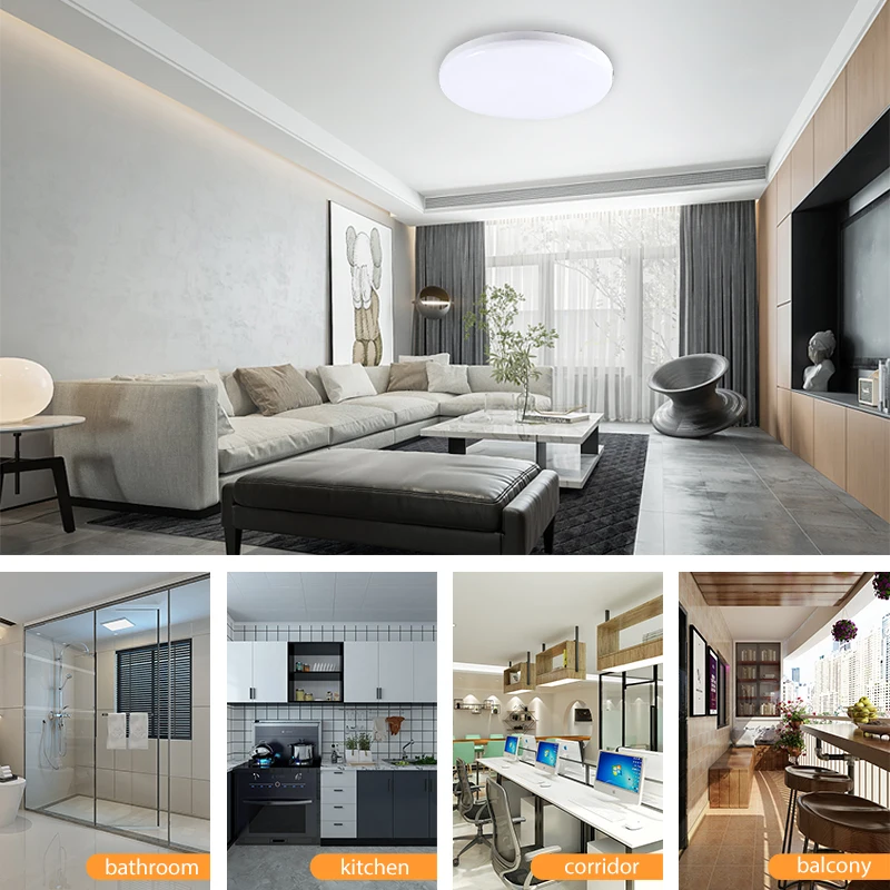 

6W 9W 13W 18W 24W 36W 48W Surface Mount Flush Ultra Thin LED Ceiling light lamp AC85-265V lampada LED Panel Light for Bedroom