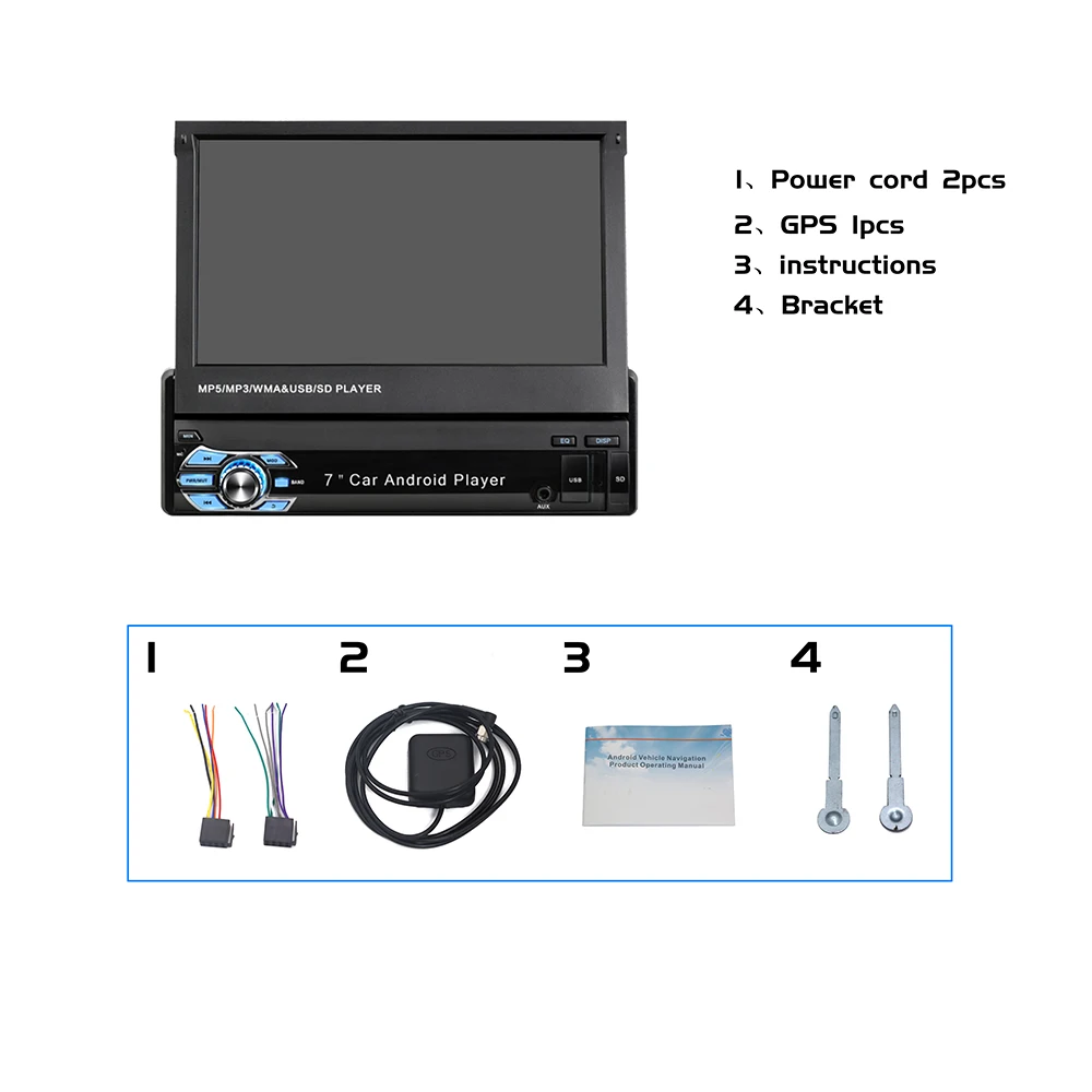 

ChunQiLi 1Din Car Radio 2+32GB/ 1+16GB Android 7" Universal Car Multimedia Player WiFi GPS Mirror Link Autoradio Support Camera