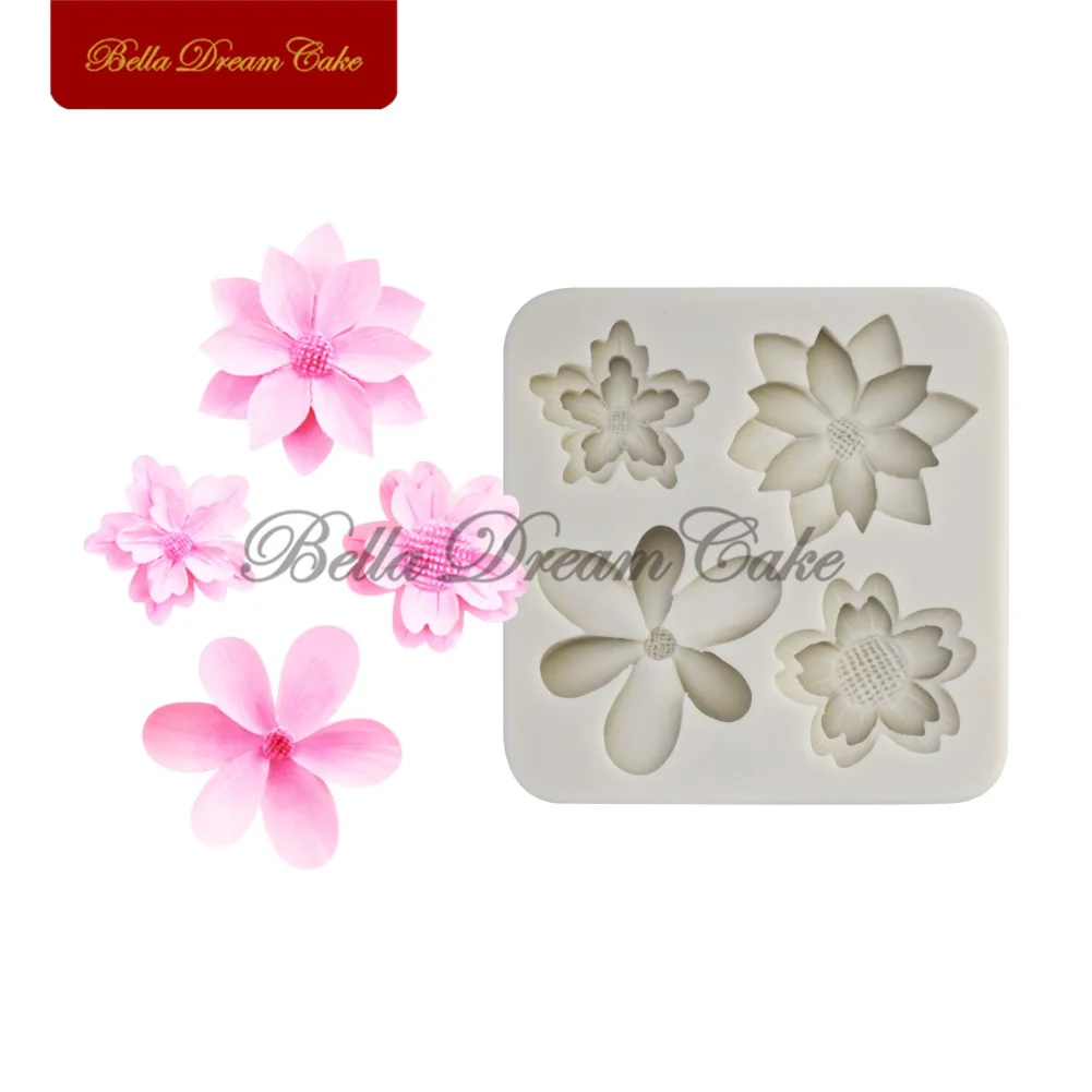 

Cherry Blossoms Silicone Mold Flower Fondant Sugarcraft Cake Moulds DIY Handmade Clay Molds Cake Decorating Tools Bakeware
