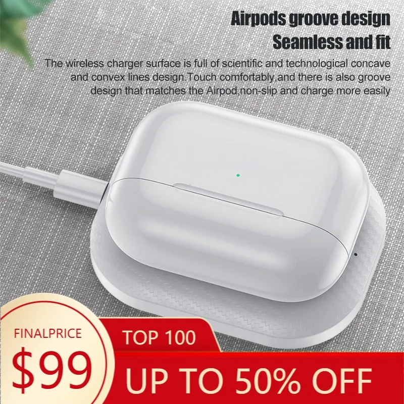 

2 in 1 7.5W QI Wireless Charger Dock Station Pad For Apple Airpods 2 AirPods Pro iPhone 8Plus X XS XR Xs 11 Pro Max Charge Base