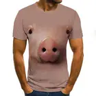 Новинка лета 2020, забавная Футболка с принтом свиньи, одежда в стиле хип-хоп, футболка с коротким рукавом, уличная одежда, футболка с 3d принтом