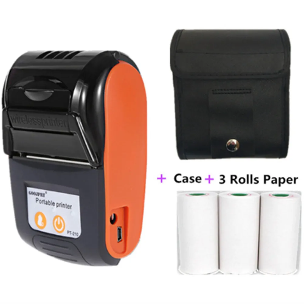 goojprt pt210 58mm thermal receipt printer usb bluetooth interface wireless connect with phone free application mini printer free global shipping