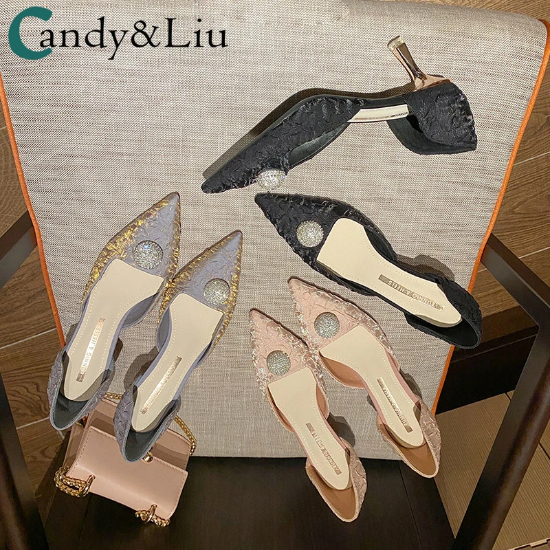 

Lady Sandals Great Style Pleated High Heels Women's Spring 2021 New Sun Garden Button FAIRY FASHION Single Shoes Big Size US10