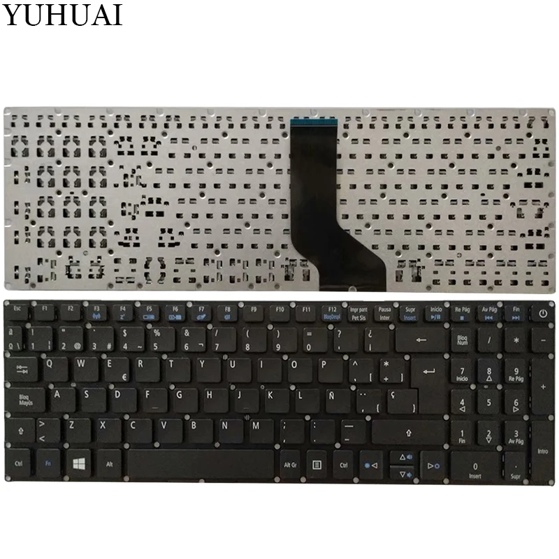 По-испански/SP Клавиатура для ноутбука acer Aspire E5-722 E5-772 V3-574G E5-573T E5-573 E5-573G E5-573T E5-532G F5-573G черного цвета(Win 8