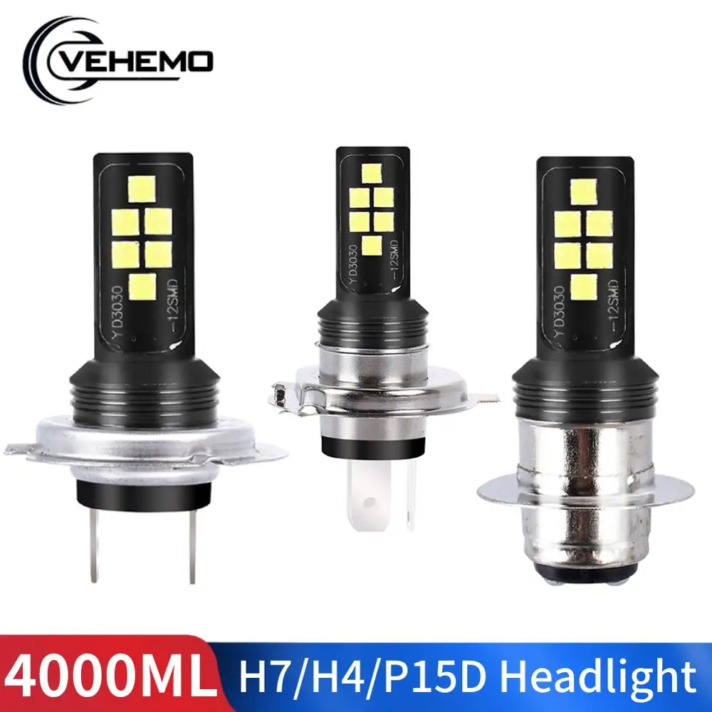 Светодиодсветодиодный лампы H7 H4 LED P15D для мотоциксветильник фар Автомобильные