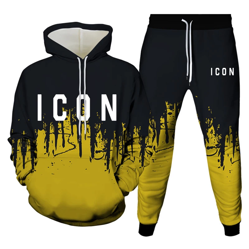 

Autumn camouflage print hoodie men's street style sportswear hooded sweatshirt men's casual men's hoodie + pants two-piece suit