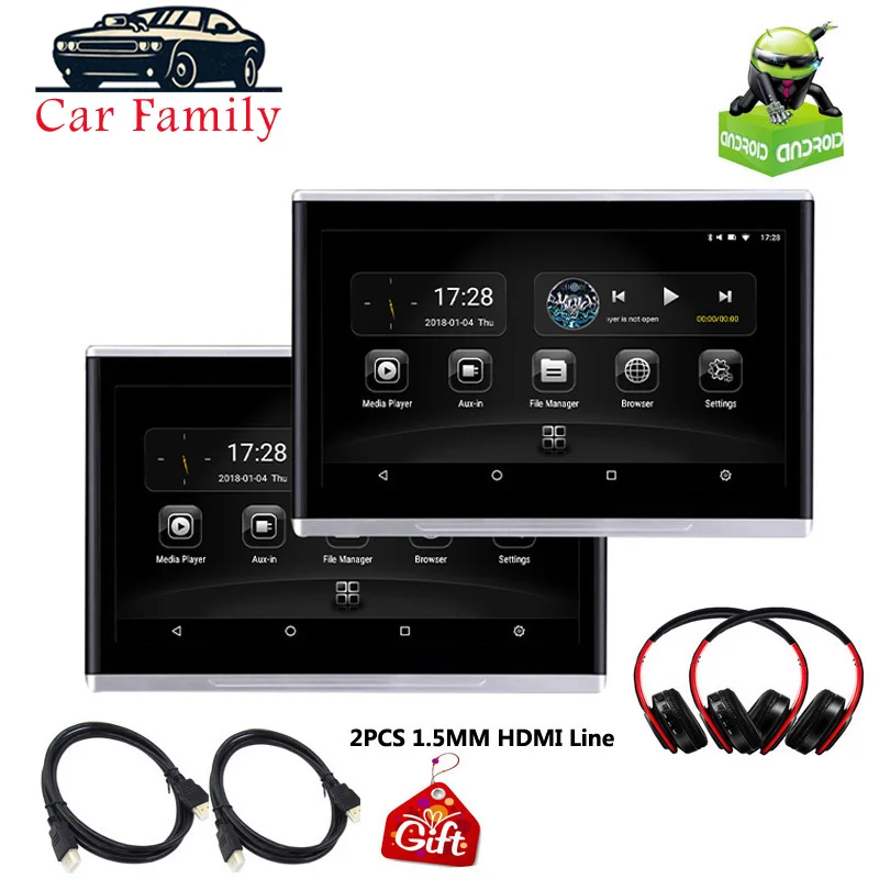 Монитор на подголовник автомобиля 10 1 дюйма Android 6 0 HD 1080P Wi-Fi USB SD HDMI FM Bluetooth |