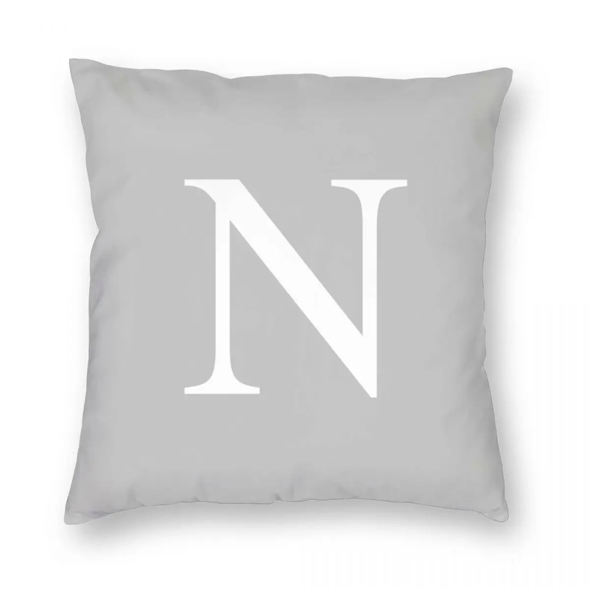 Серебристо-серый базовый квадратный чехол для подушки с монограммой