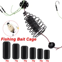carp fishing bait cage inline method feeder spring hook 30 80g weighted feeder hook artificial lure carp fishing accessories