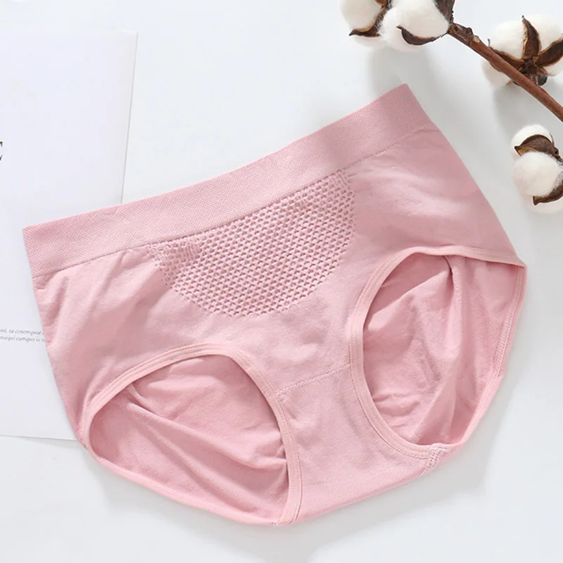 Pink Герметичное менструальное женское нижнее белье Период трусики хлопок Здоровье Бесшовные трусы средняя талия удобное теплое женское белье - Цвет: Pink