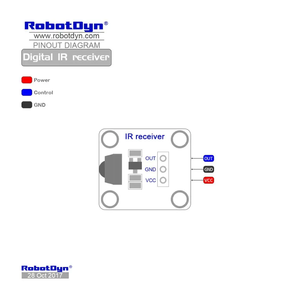 Цифровой ИК приемник RobotDyn совместимый с платами Arduino для электронных проектов