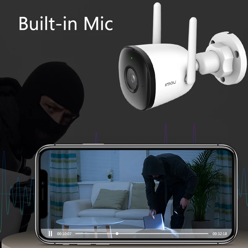 dahua ip camera imou bullet 2c 1080p wifi outdoor waterproof night vision home security ai human detect onvif alarm dual antenna free global shipping