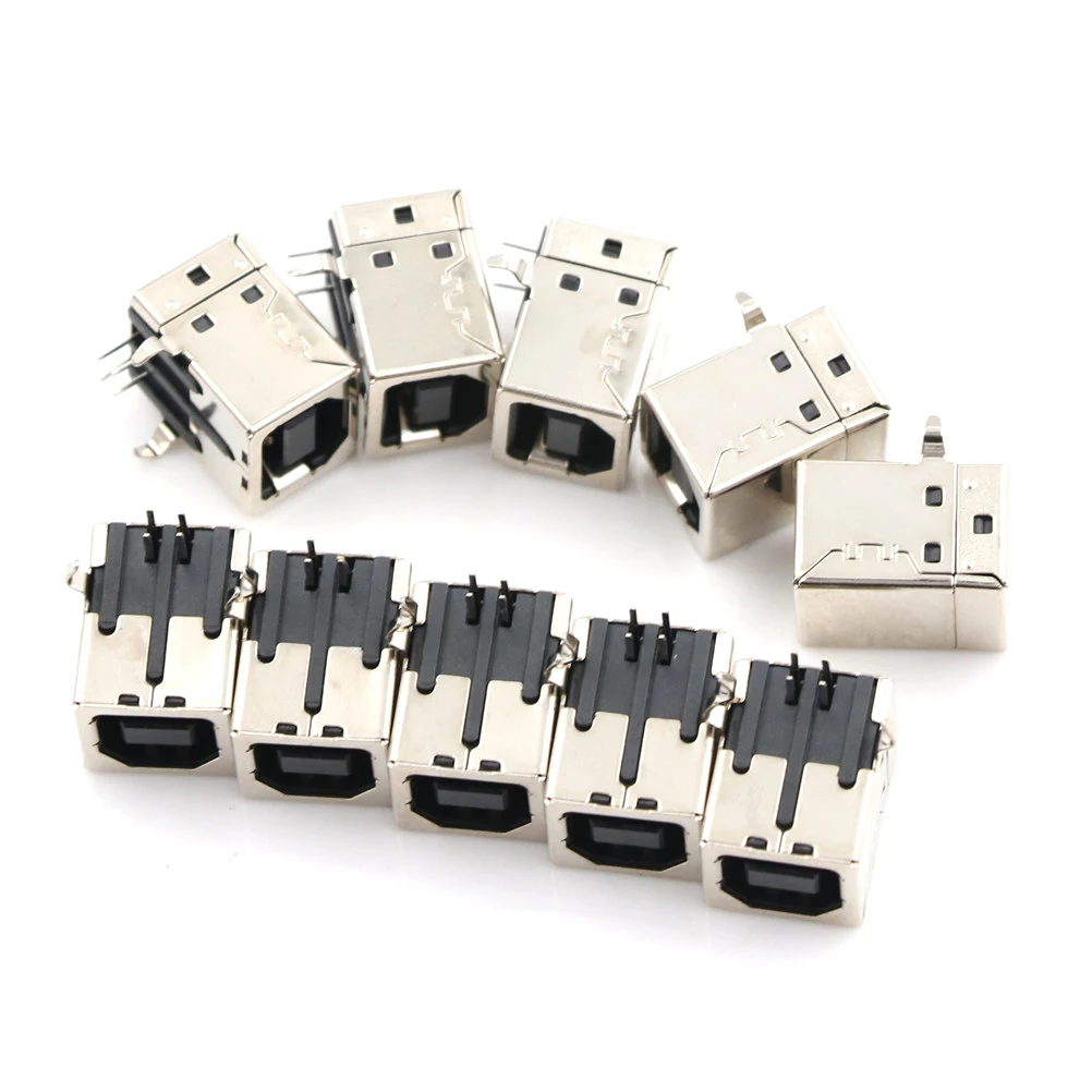 10 шт. USB 2 0 Jack Female Type-B 4-контактный прямоугольный разъем PCB DIP электронные детали |
