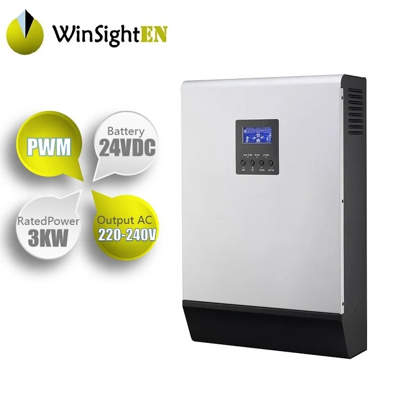 3KVA 3000W солнечных батарей по ограничению на использование опасных материалов в производстве электрического и электронного оборудования Синусоидальная волна 220VAC Выход встроенный PMW 24В 50A за максимальной точкой мощности, Солнечный контроллер заряда
