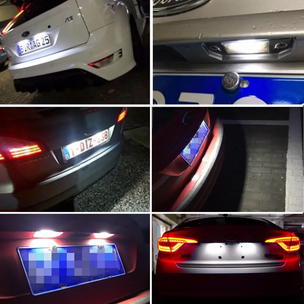 2 шт. светодиодный льные светодиодные лампы для номерного знака 6 Вт 12 В 24 Ода 6000