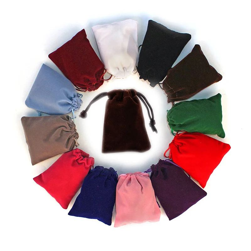 

50pcs/Lot Jewelry Packing Velvet Bags Gift Display Packing Storage Wedding Festival Ananniversary Drawstring Pouches