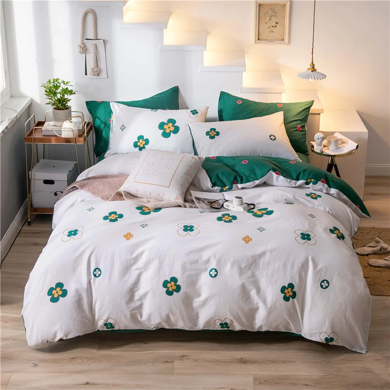 

2020 New 100% Cotton Bedding Set Soft Duvet Cover Sets Bed Sheet Pillowcases US UK Single Full Queen King Size 4Pcs Customizable