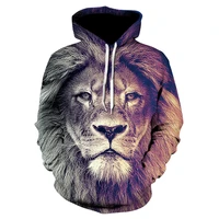 mens 3d harajuku lion head hoodie with a new animal character print hoodie and 2021 brand hoodie with a retro tracksuit street