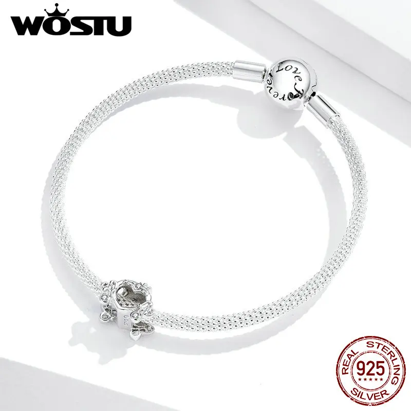 WOSTU 925 Sterling Silver Charms Beads Princess Pumpkin Car fit Bracelets or Necklace Jewelry Making FNC270 | Украшения и