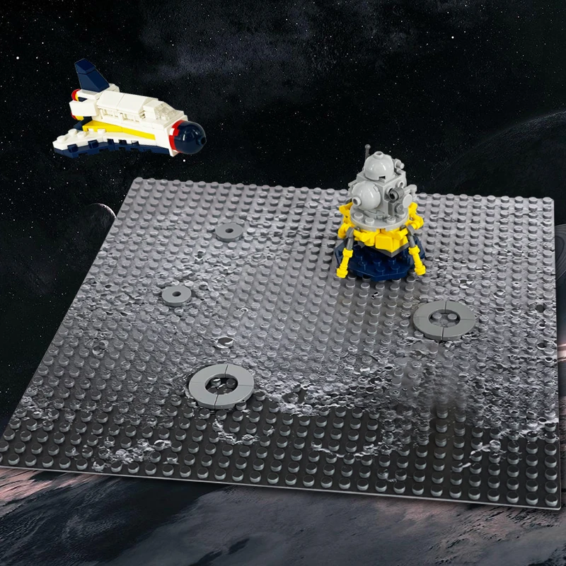 

32x32 Dots Space Moon Base MOC Spaceflight Baseplate Building Blocks Bricks Round Square Type Kits Toy Kids