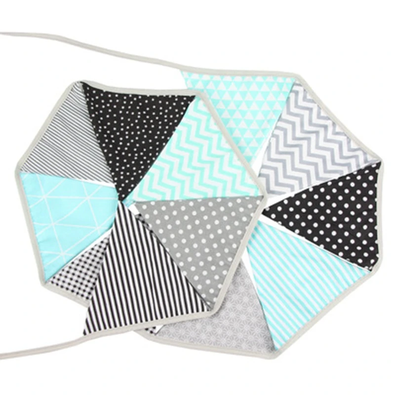 Классический синий серый хлопковый тканевый баннерный Вымпел флаги баннер