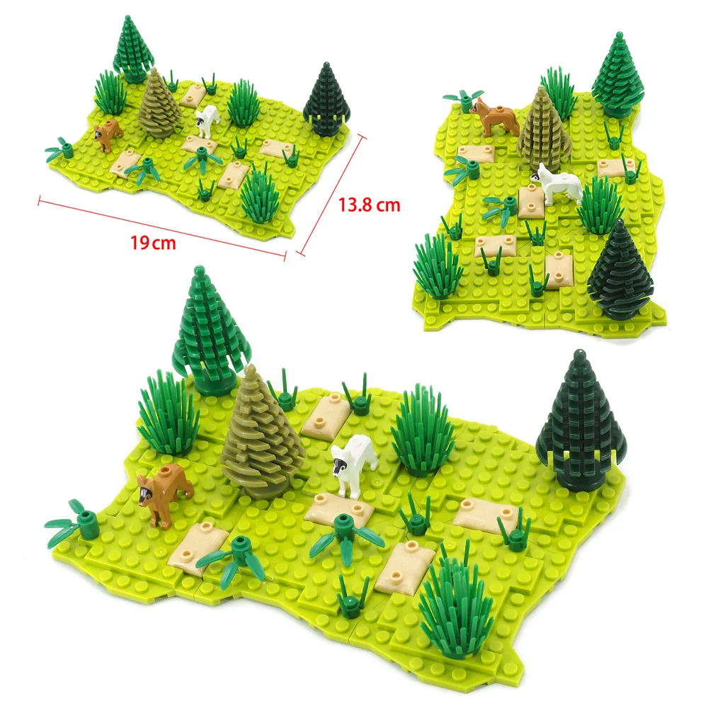 Строительный блок: зеленое растение Лесной патруль животных собака Moc WW2 военные