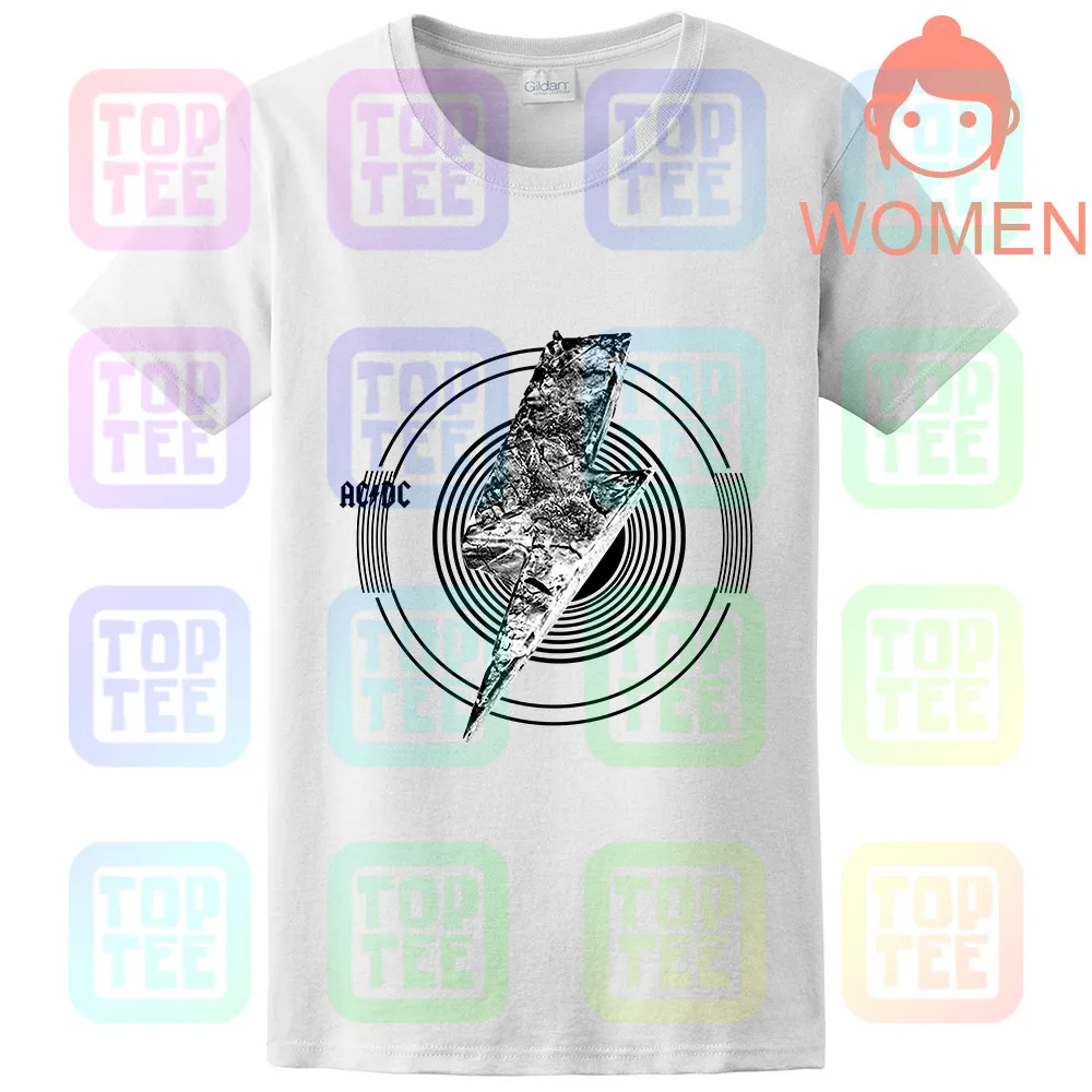 AC/DC Мужская Однотонная футболка черная - Цвет: WOMEN-WHITE