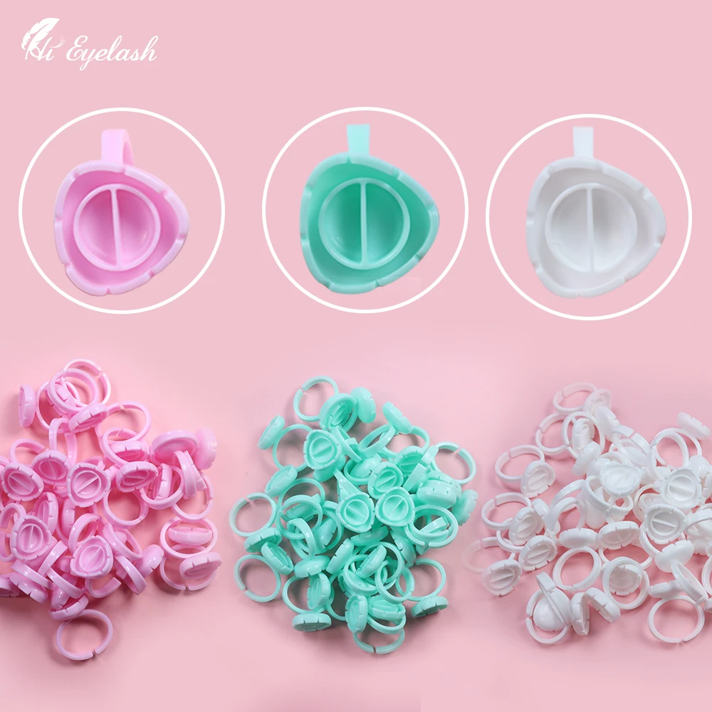 300 шт. новое сердце Форма Клей Кольца одноразовые наращивания ресниц палец