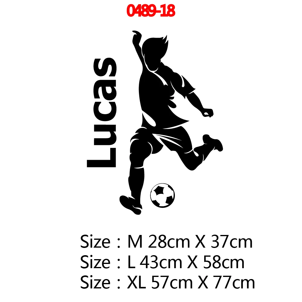 0489-18 Personalized Custom Name Sports Wall Sticker Football Basketball Hockey Player Home Decor For Living Room Art Decal Wallsticker - Color: 0489-18