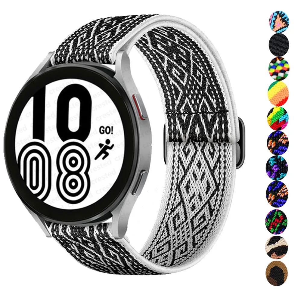

20mm/22mm Band For Samsung Galaxy watch 4/Classic/3/Active 2/46mm/42mm/Gear S3 Adjustable Nylon bracelet Huawei GT/2/Pro strap