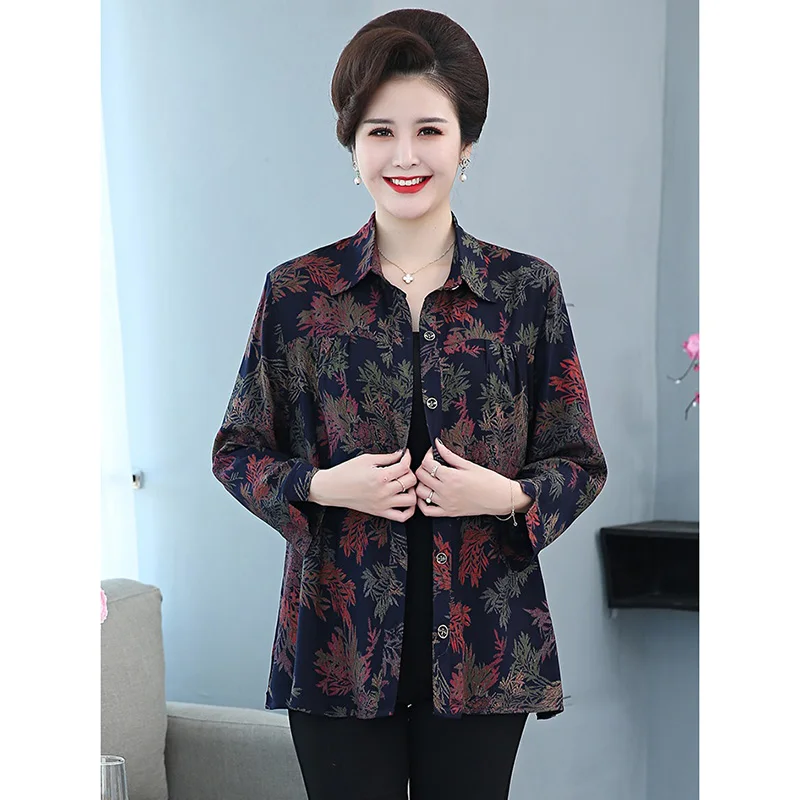 Рубашки для женщин среднего и пожилого возраста большие 7XL новинка 2020 весна осень