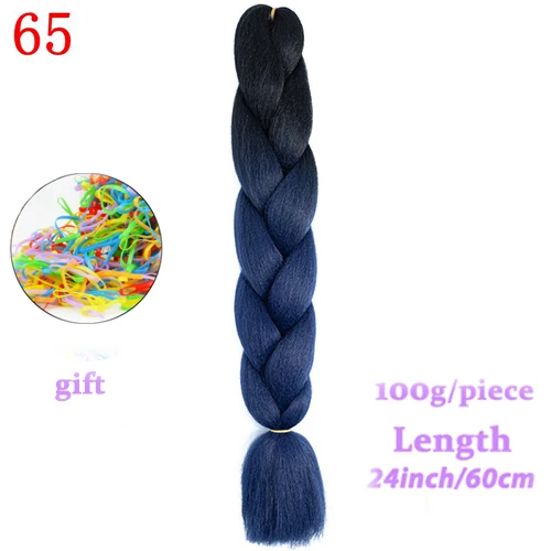 MERISIHAIR, 24 дюйма, Омбре, синтетические, вязанные волосы для наращивания, огромные косички, прически, розовый, красный, синий, плетеные волосы - Цвет: 4/613
