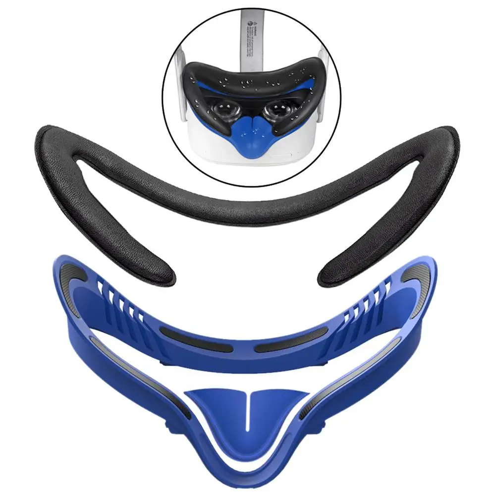 

Face Pad Comfortable Durable Blindfold For Oculus Quest2 Eye Mask Cover For Oculus Quest 2 VR Glasses Silicone Anti-sweat