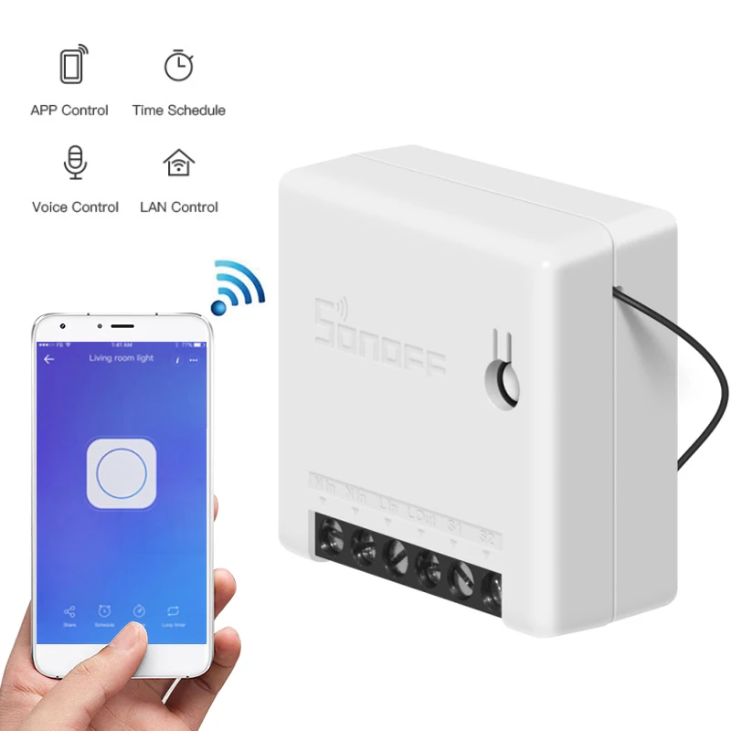 SONOFF MINI DIY 1-100 шт. WiFi переключатель 2-сторонний таймер светильник голосовой модуль