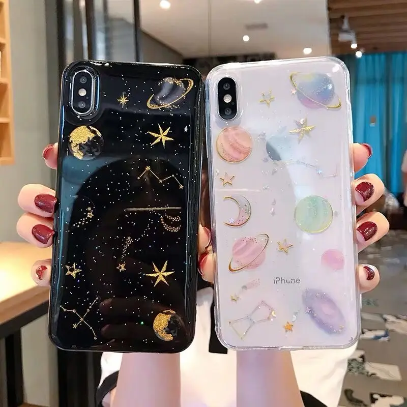 

Starry Sky Glitter Epoxy Apple 11 Phone Case IPhoneX/Xs Max/XR Soft Case 7/8Plus Trending Women