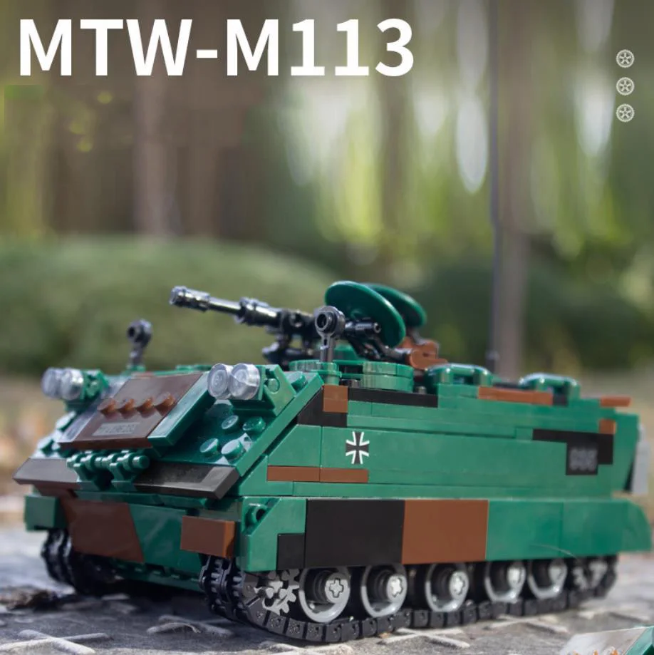 

Modern military germany mtw M113 Armoured Personnel Carrier batisbricks building block ww2 vehicle brick toy collection for gift