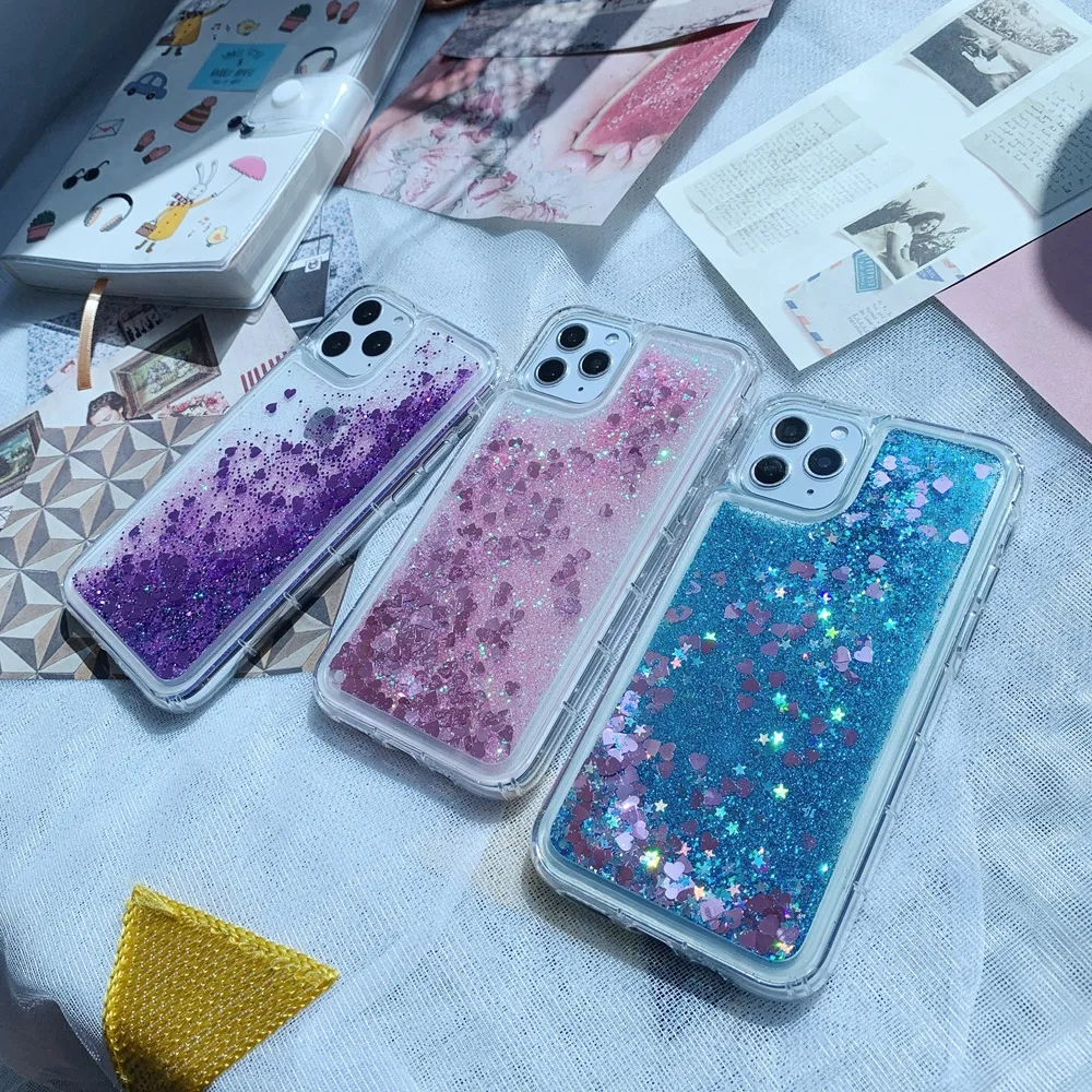 For iPhone 5 5s SE 6 6s 7 8 Plus 11 Pro X XS XR Max Liquid Glitter Quicksand Love Heart Snowflake Soft Silicon TPU Case Cover | Мобильные