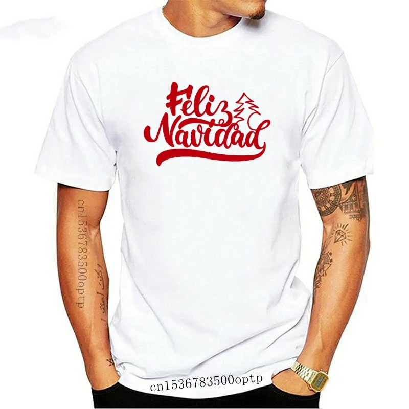 

New Mens T Shirt Christmas Feliz Navidad 2021 Year Adult T-Shirt Short Sleeves Graphic Novelty Tees