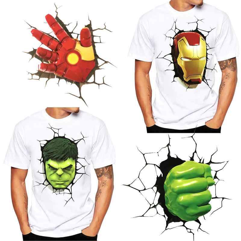 Купи Marvel Spider-Man Iron Man Hulk Patches for DIY T-Shirt Iron-on Transfers for Clothing Fusible Patch Stickers for Men Clothes за 49 рублей в магазине AliExpress