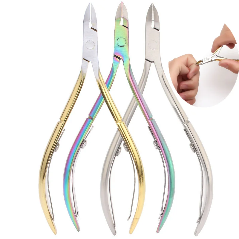 

Professional Nail Cuticle Nipper Scissors Stainless Steel Colorful Tweezer Clipper Dead Skin Remover Scissor Plier Pusher Tools