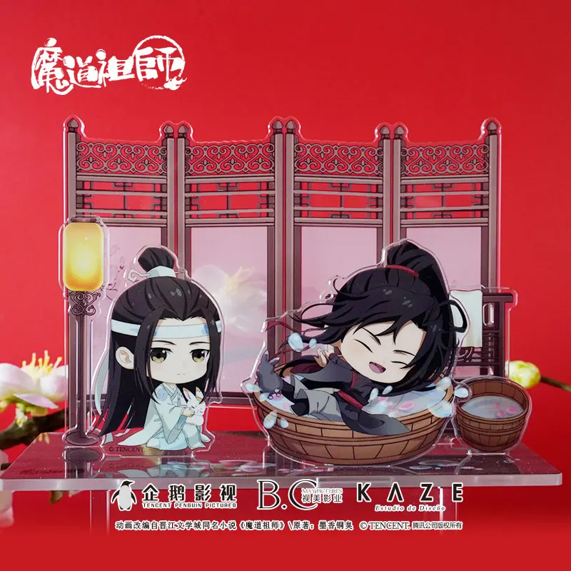 

Mo Dao Zu Shi Grandmaster of Demonic Cultivation Q Version Cute Acrylic Bathe Scene Stand Figure Model Plate Toy Wuxian Wangji