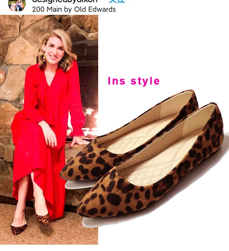 EAGSITY Suede Leopard Women Ballet Flats Shoes Brown Slip on Pointed Toe Comfortable skid Resistance Casual Dance Party Work | Обувь