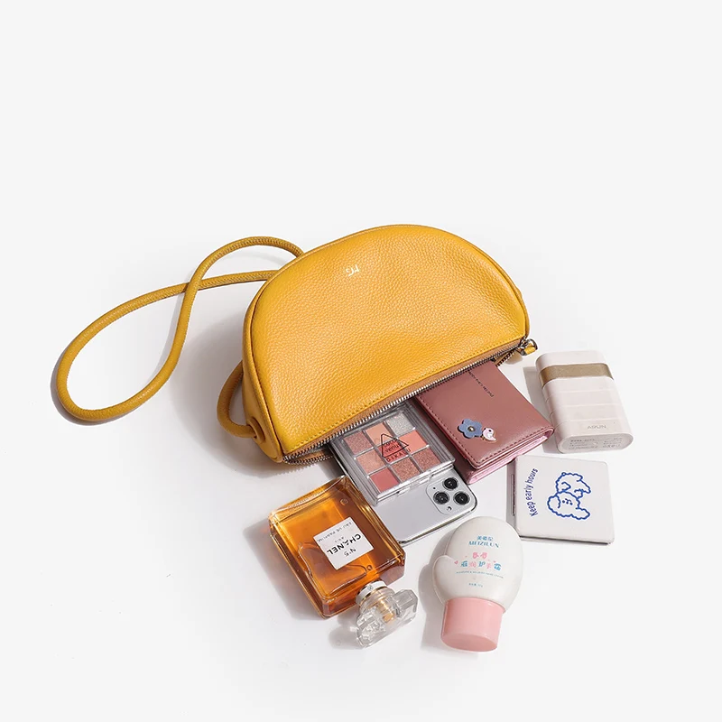 

Genuine Leather New Shoulder Bag Luxury Brand Design Cowhide Women Handbag Semicircle Women Fashion Female Messenger Bag