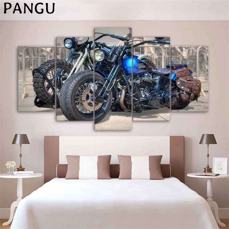 

Modern Modular Canvas Home Decor Paintings 5 Set Motorcycle Racing Driver Wall Art Poster Prints Frame Hd Picture For Kids Room