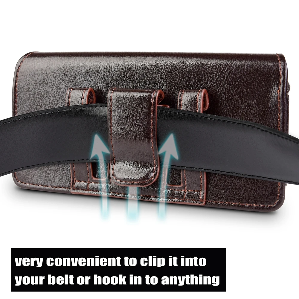 Универсальный Вертикальный чехол из натуральной кожи с зажимом для ремня кобура