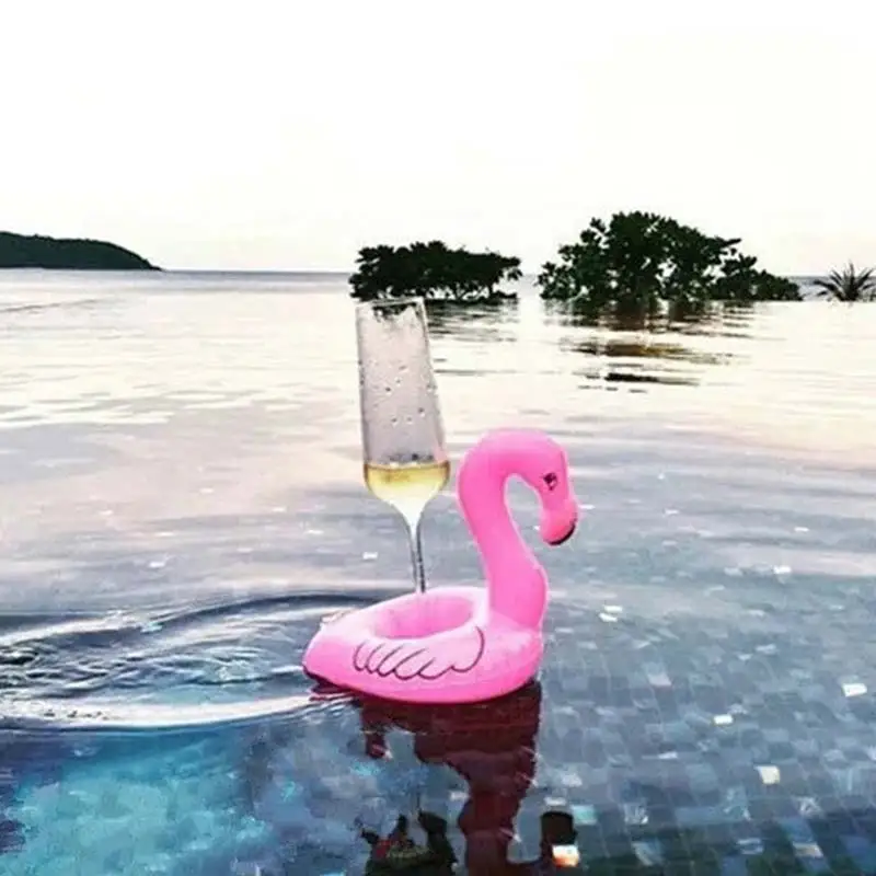 Надувной подстаканник для чашек держатель фламинго ананаса бассейна игрушка
