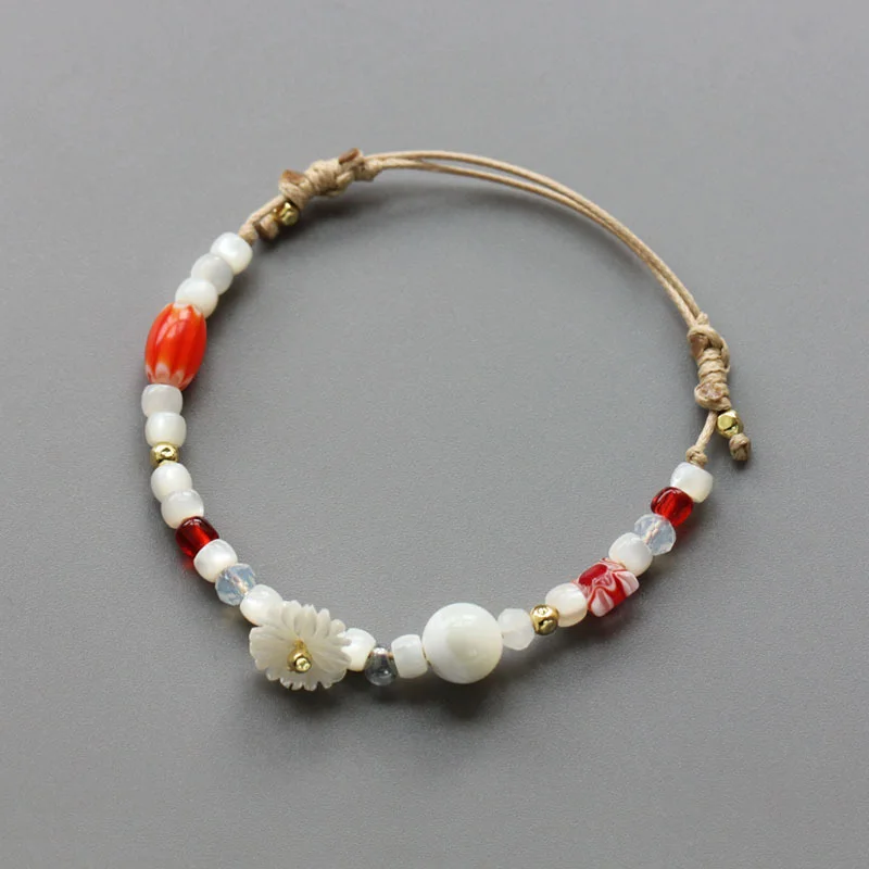 Натуральный много драгоценных камней бусы браслеты Белый Агат ракушка жемчужные